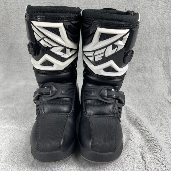Fly Racing Maverik LT Kids Boots US 11 Black White Adjustable Motorcycle Boots - Picture 5 of 13